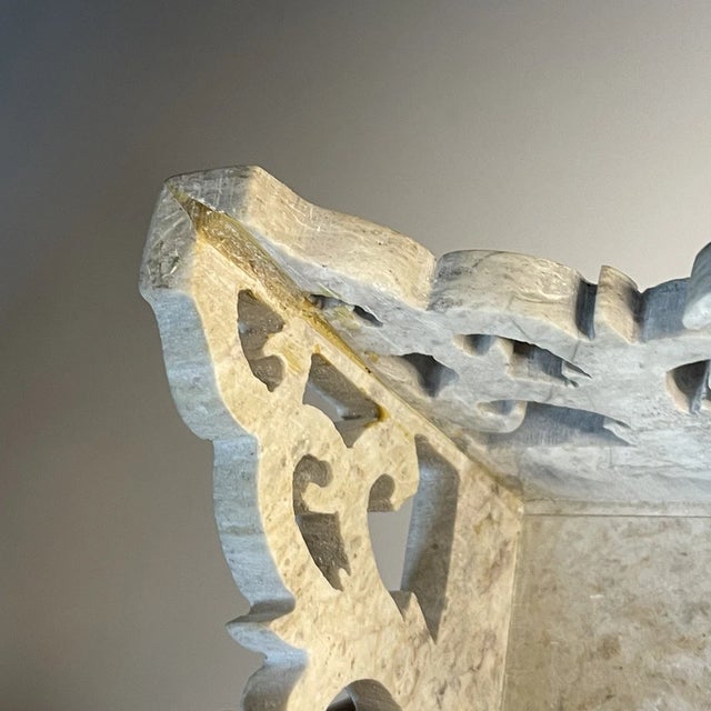 Vintage Hand Carved Openwork Soapstone Chinese Pagoda Lantern Lamp For Sale - Image 4 of 15