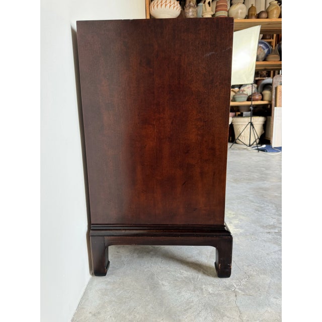 70's Hollywood Regency Michael Taylor for Henredon Mahogany Dresser With Brass Hardware/Sold For Sale - Image 10 of 12