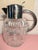 Victorian Vintage German d.r.g.m. Cut Crystal Water Pitcher With Grape Engraving & Silverplate Handle For Sale - Image 3 of 12