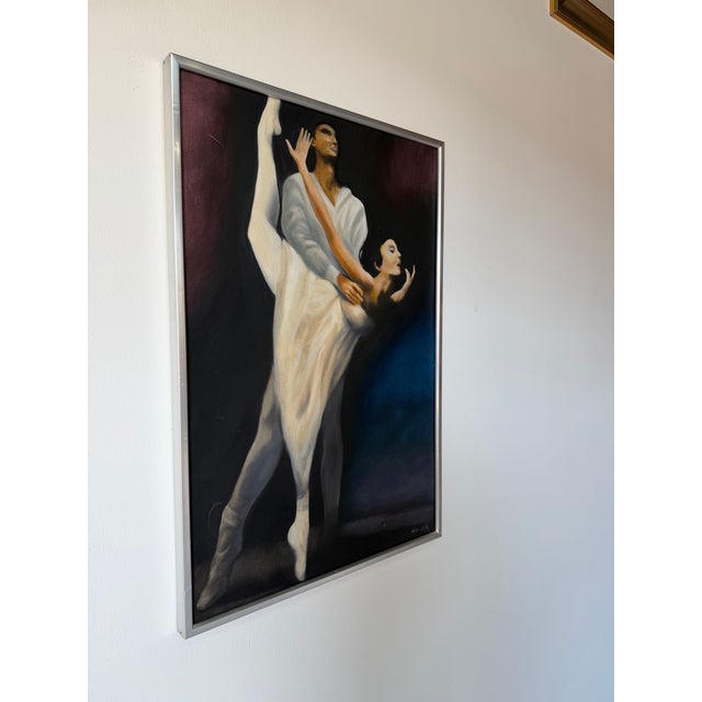 Striking 1980’s original oil on canvas painting, depicts ballet dancers by William Walk. This elegant figurative...