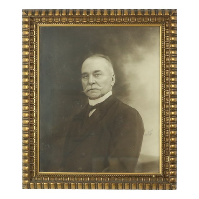 Large Vintage Photo Portrait of Man, 1921 For Sale