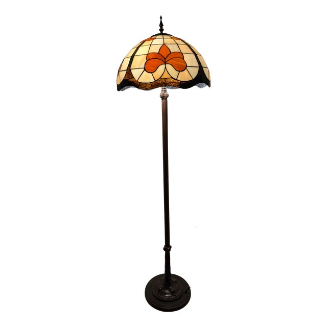 Tiffany Stained Glass Floor Lamp For Sale