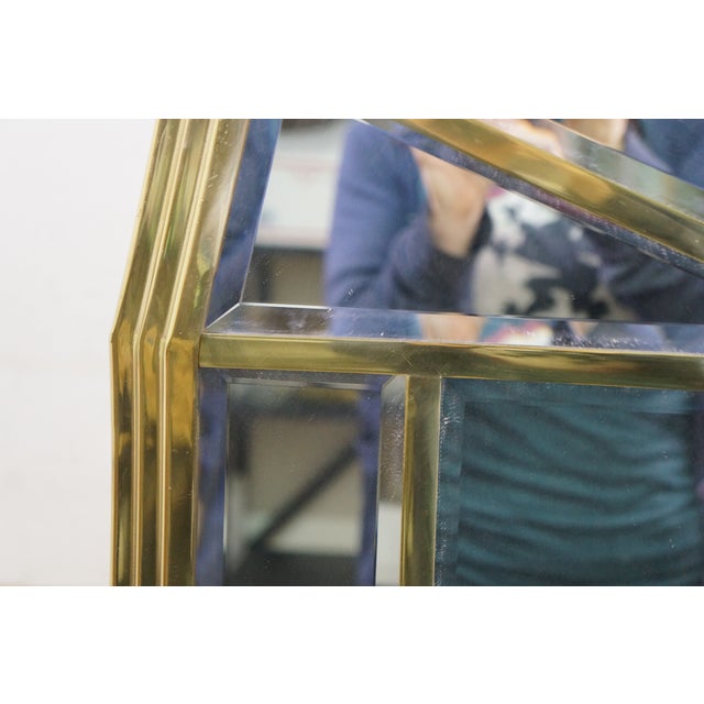 Brass Mid Century Hollywood Regency Arched Brass Palladian Beveled Mirror 44" For Sale - Image 8 of 12