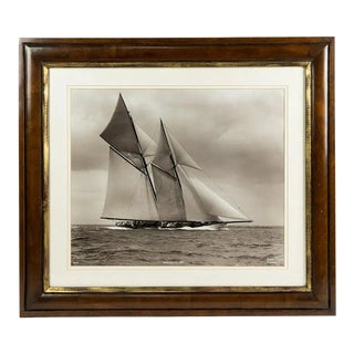 1911 Beken of Cowes Germania Nautical Sepia Photograph Print, Framed For Sale