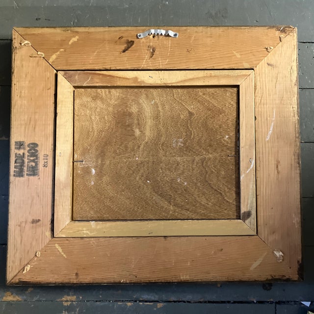 1970s 1970’s Original Vintage Serine Marshes Landscape Painting Original Vintage Carved Wood Frame For Sale - Image 5 of 6