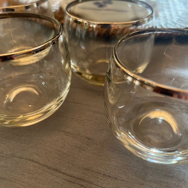 Dorothy Thorpe 1960s Dorothy Thorpe Silver Rimmed Bar Glasses Set of 6 For Sale - Image 4 of 4