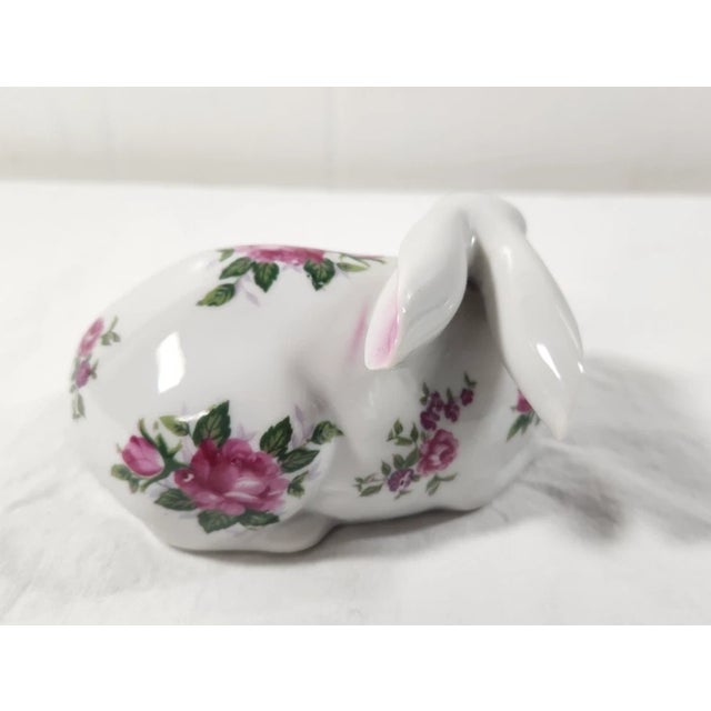 Vintage Porcelain Easter Bunny Rabbit Floral Figurine For Sale - Image 4 of 8