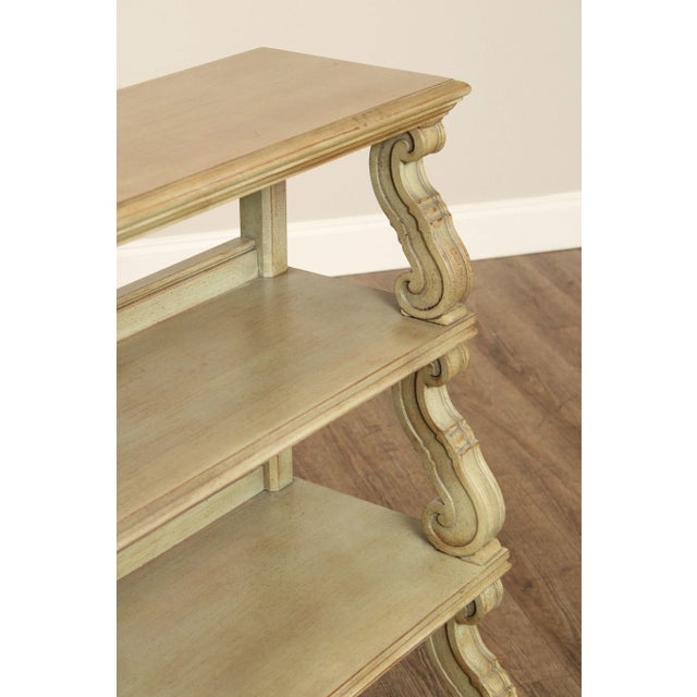 CTH Sherrill Occasional French Country Style Tiered Painted Open Etagere Bookcase For Sale - Image 4 of 12
