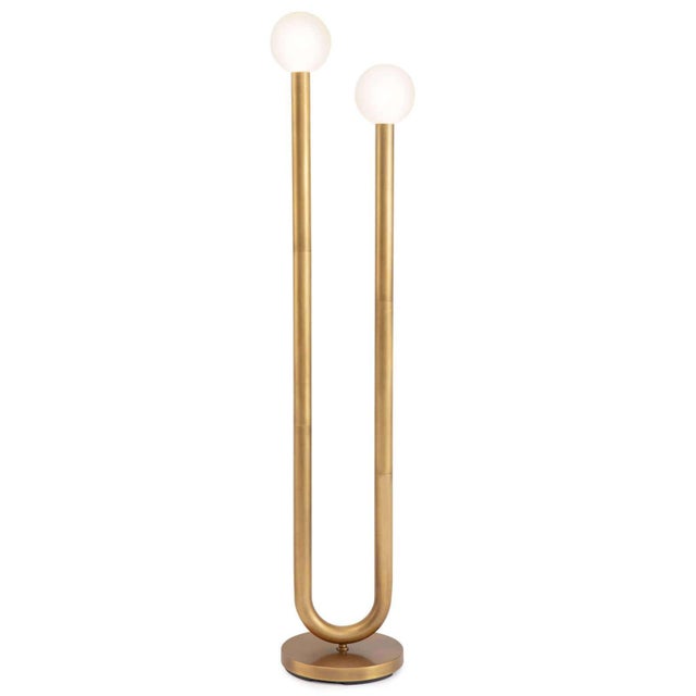 Metal Regina Andrew Happy Steel Floor Lamp, Natural Brass For Sale - Image 7 of 7