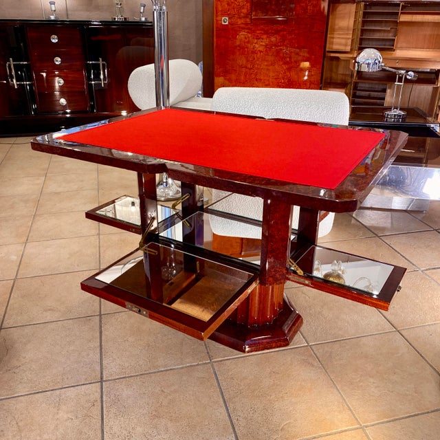 1920s Vintage Art Deco Game Table with Cocktail Bar, 1925 For Sale - Image 5 of 5