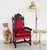 Baroque throne armchair made of full nutwood in Italy. The armchair was completely new upholstered inside / outside with...