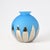 Blue Spherical Blue Frosted Glass Vase with Silver Mirror Decoration, 1940s For Sale - Image 8 of 8