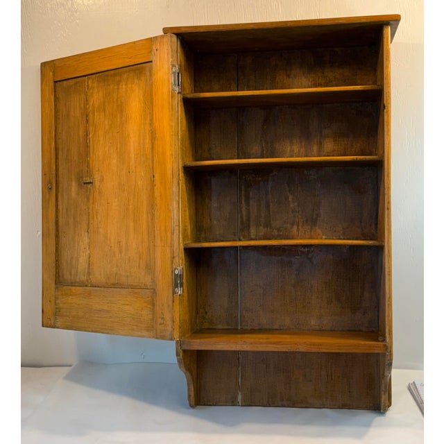 Wood Early 20th Century Primitive Pine Wall Cabinet For Sale - Image 7 of 11