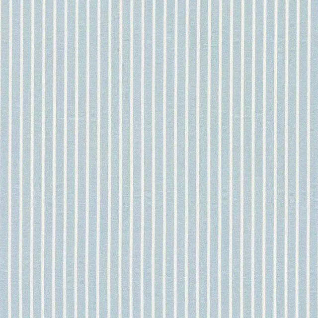 Sample - Schumacher Edie Stripe Fabric in Sky For Sale