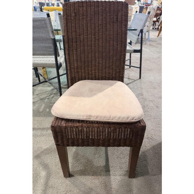 Early 21st Century Glass Top Table With Four Rattan Chairs For Sale - Image 5 of 9