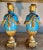 Pair of 19th Century French Sevres Style Turquoise Porcelain Bronze Dore Ormolu Mounted Ewer Pitcher Candle Holder Urns For Sale - Image 9 of 12