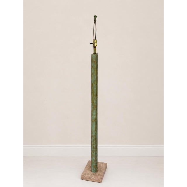 1980s Silas Seandel Style Verdigris Bronze Botanical Floor Lamp For Sale - Image 10 of 11