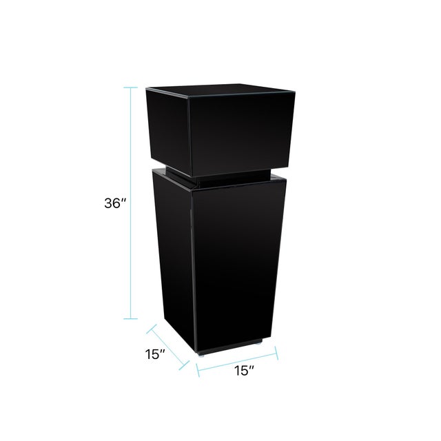 Wood Black Mirrored Pedestal Tall For Sale - Image 7 of 10