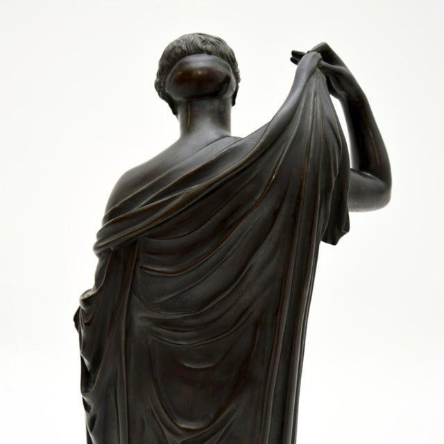 Metal Large Neoclassical French Bronzse Robed Lady, 1880 For Sale - Image 7 of 14