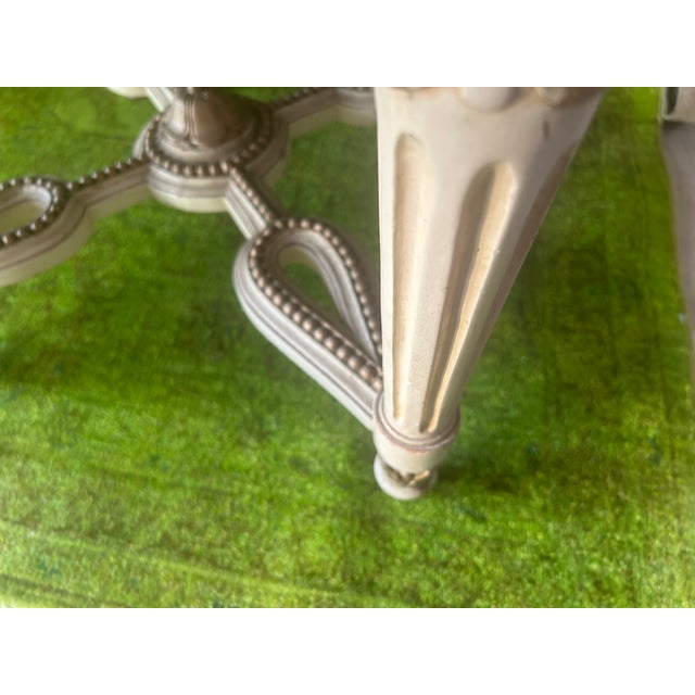 1950s Pairs of French Neoclassical Gilt Wood and Marbel Top Side Table 25'' Round For Sale - Image 10 of 11