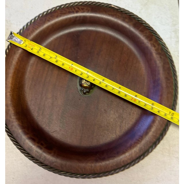 Wood Tiffany Studios Favirlle Glass Scarab, Bronze Mounted Wood Vide-Poche For Sale - Image 7 of 8