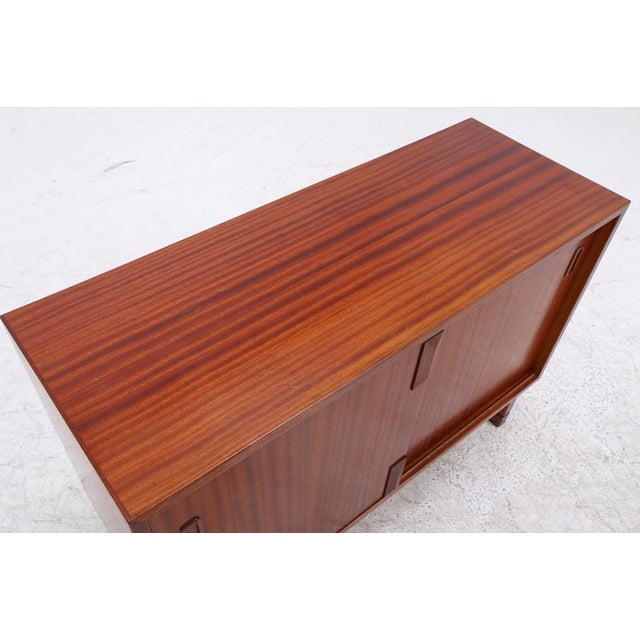 Wood Mid-Century Mahogany Commode with Sliding Doors For Sale - Image 7 of 17
