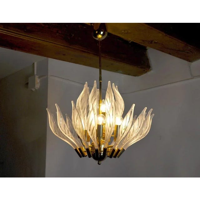Vintage Floral Chandelier in Murano Glass from Venini, 1970 For Sale - Image 4 of 9