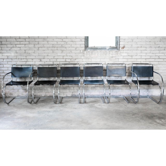 Mid-Century Modern 1970s Mid Century Chairs Attributed to Mies Van Der Rohe 'Mr20' Side Chairs - Set of 4 For Sale - Image 3 of 12