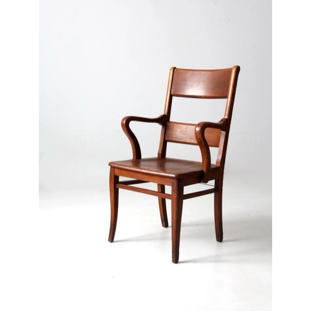 Late 19th Century Antique Oak Office Chair For Sale - Image 5 of 11