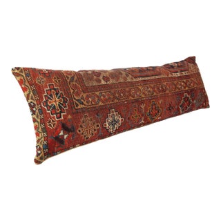 Antique Vintage Tribal Handwoven Wool Lumbar Pillow -16'' X 46'' For Sale