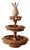 Vintage Mid-Century Carved Wood Tiered Lazy Susan With Pineapple Finial For Sale