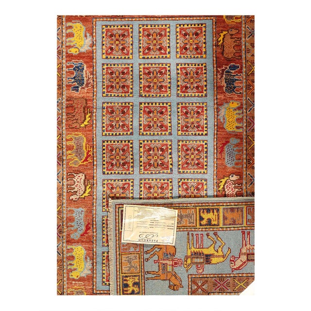 Traditional Pasargad DC Fine Handmade Tribal Wool Rug For Sale - Image 3 of 3