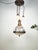 Beautiful large early Holophane chandelier constructed out of pressed glass with brass fixture and ring. This large 2 part...