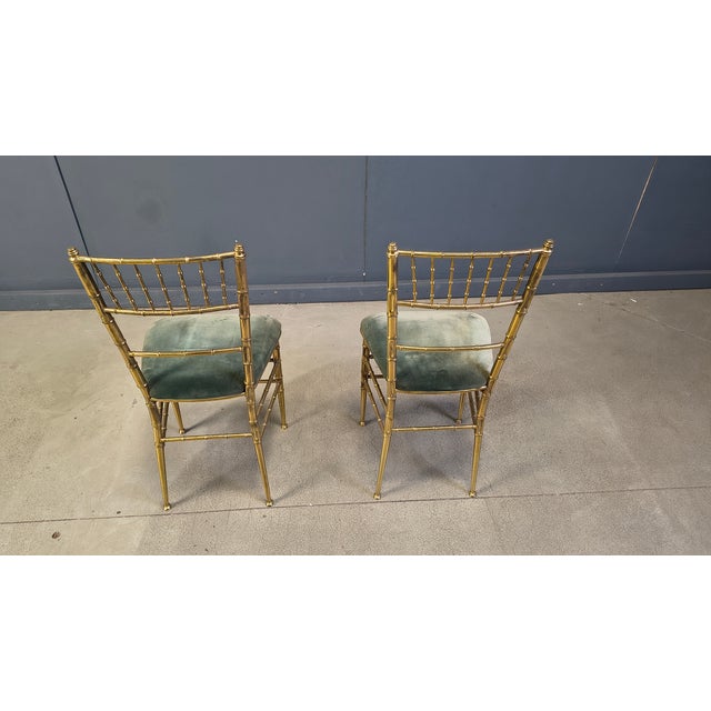 Brass Faux Bamboo Chairs, 1960s, Set of 2 For Sale - Image 10 of 13