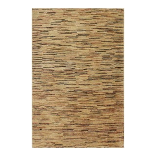 Bohemian Gabbeh Beige/Black Wool Rug - 3'9'' X 5'9'' For Sale