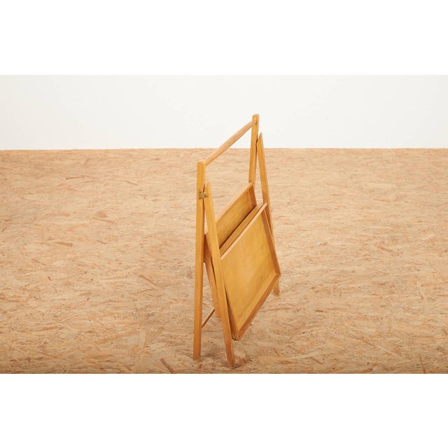 Wood Magazine Rack in Beech Wood, Switzerland, 1970 For Sale - Image 7 of 12