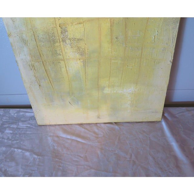 Mid-Century Modern Mid-Century Style Pallet Knife "Beatnik Style Art Signed on the Back "Winter Sun" by Clemente For Sale - Image 3 of 5