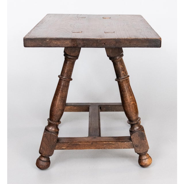 Wood Antique 19th Century English Oak Joint Stools Side Tables - A Pair For Sale - Image 7 of 12