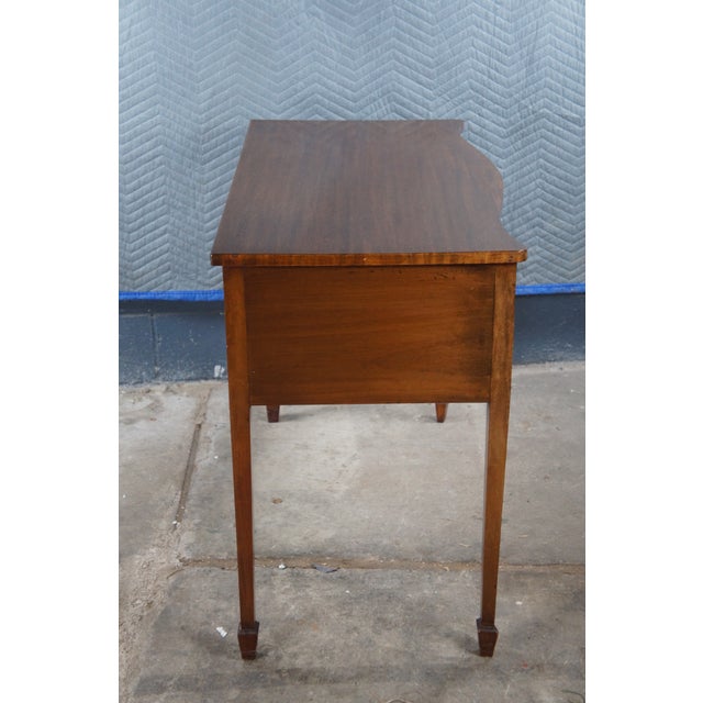 Late 19th Century Antique George III Flame Mahogany Serpentine Buffet Sideboard Chest Writing Desk For Sale - Image 10 of 12