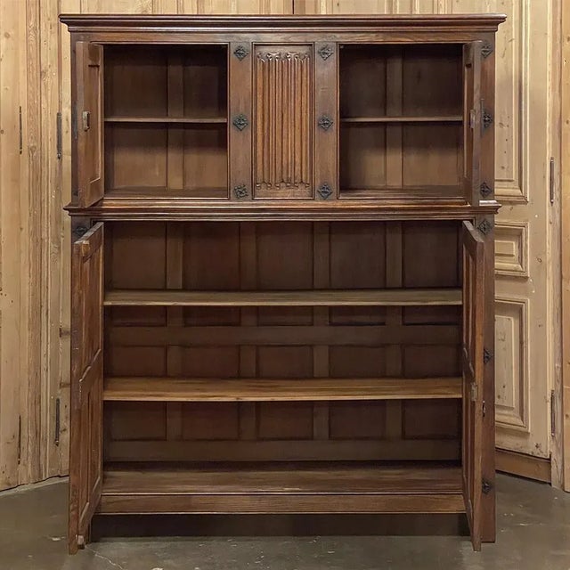 Antique French Gothic Wardrobe ~ Cabinet For Sale - Image 4 of 13