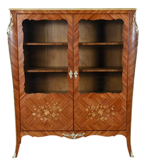 Small Marquetry Display Bookcase, 1890s