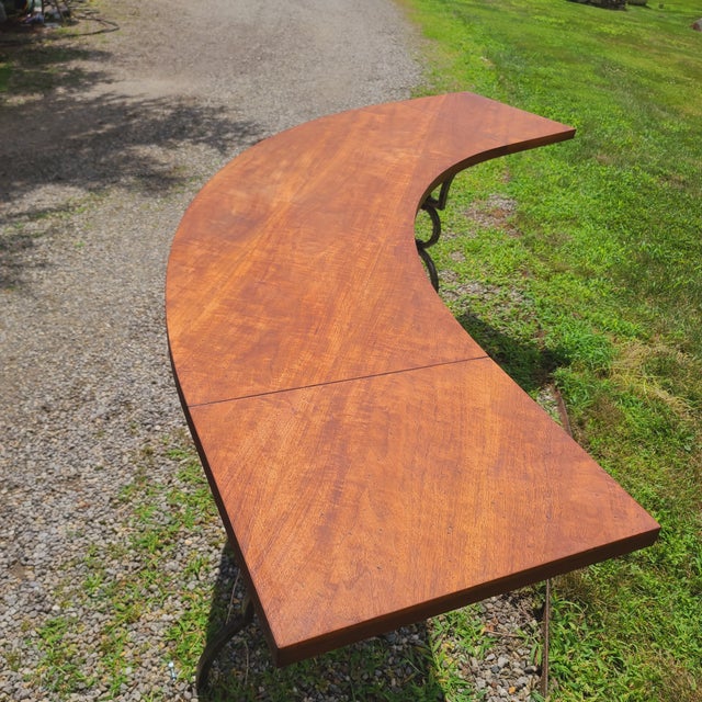 Early 20th Century Hunt Table Custom-Made With Cast Iron Refined Legs For Sale - Image 12 of 12