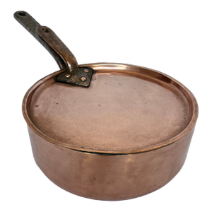 Vintage British Copper Saucepan With Lid