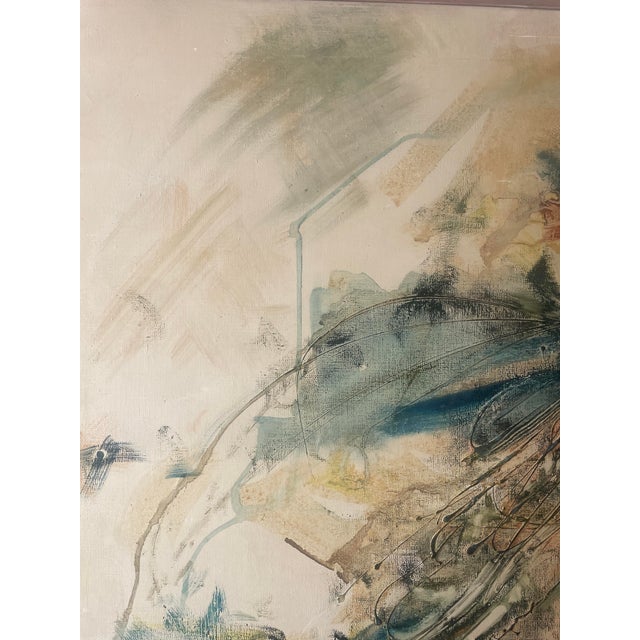 Abstract Alice Berger Hammerschlag "Three Levels" Painting, Circa 1961 For Sale - Image 3 of 11