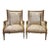 Neo-Classical Gold Bergère Wing Chair With Gold Leaf Details For Sale
