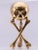 French Desk Clock French Ormolu Gilt Bronze Verge Fusee Memento Mori Skull Bones For Sale - Image 3 of 17
