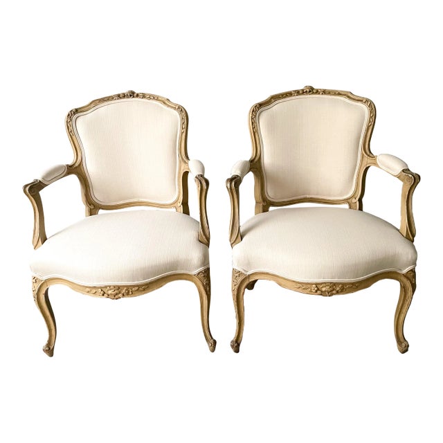 French Louis XV-Style Petite Armchairs- a Pair For Sale