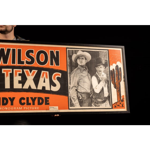 Original 1950 theatrical advertising poster for the Western film "Outlaws of Texas," starring Whip Wilson and Andy Clyde...