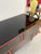 Mid-Century Modern 1990s Custom 11 Drawer Credenza in Red with Brushed Steel Doors and Black Glass Top For Sale - Image 3 of 17