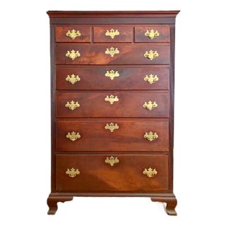 Antique Late 1700s Western Maryland Chippendale Walnut Tall Chest of Drawers For Sale